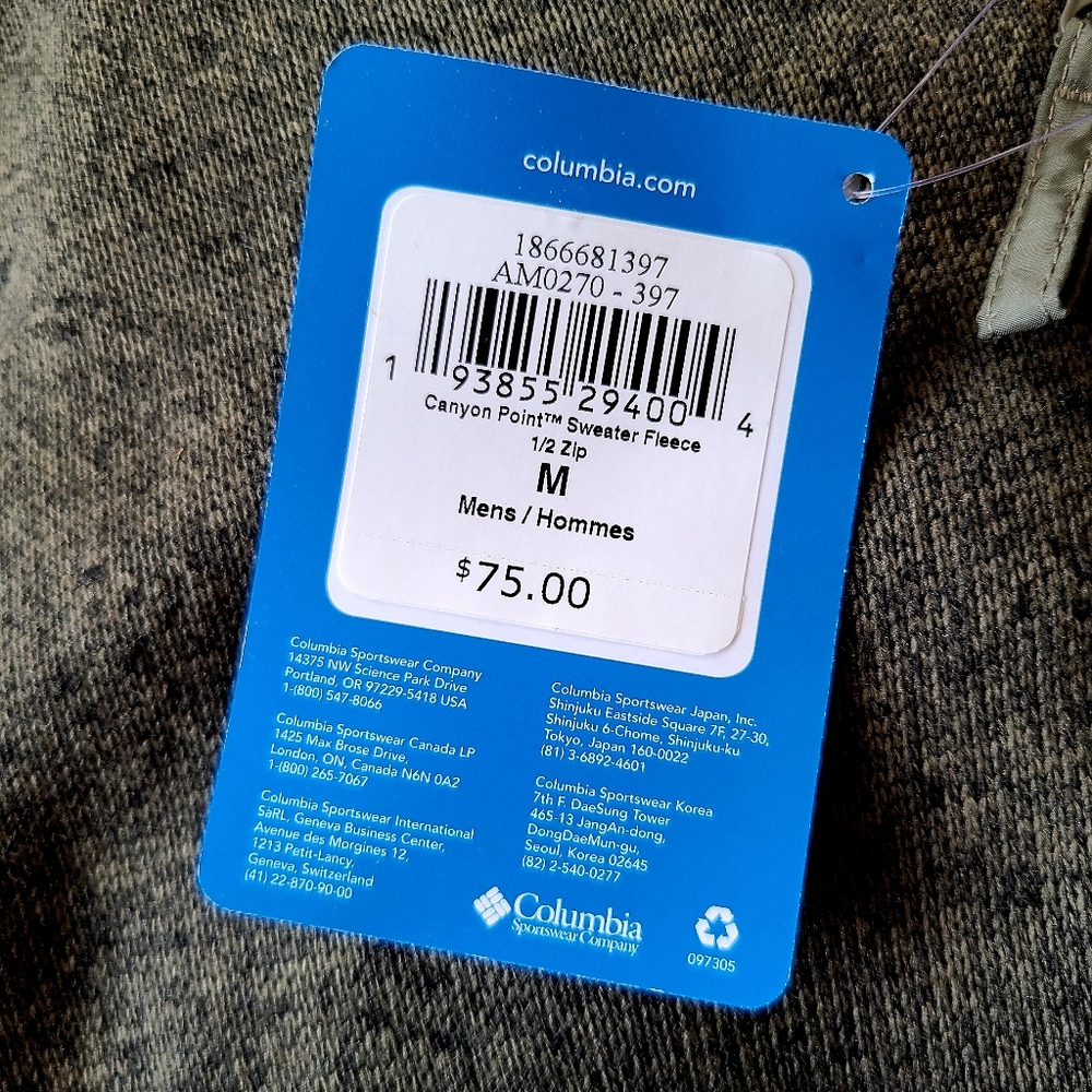🥳FINAL SALE👍❄️NWT‼️ Columbia brand Canyon Point 1/2 Zip Sweater Fleece - Picture 9 of 12